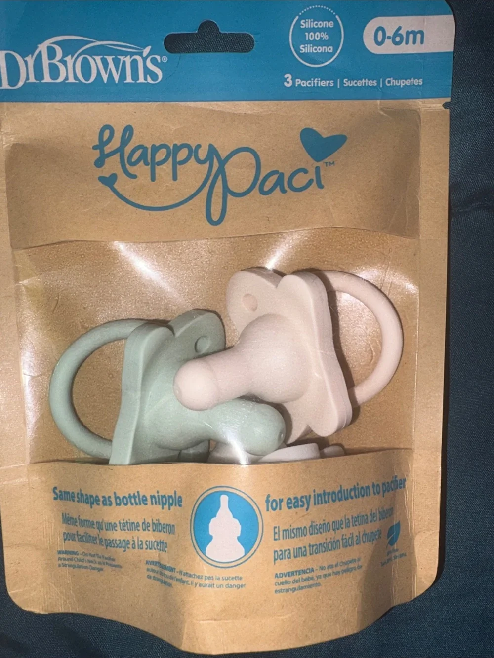 Dr Brown Happy Paci, Little Tikes Silicone Baby Bib & Hello Bello - bundle